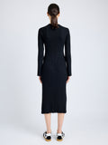 Proenza Schouler back image of Kenna Dress in Midweight Viscose Rib in BLACK