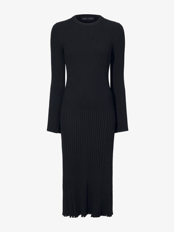 Proenza Schouler Still Life image of Kenna Dress in Midweight Viscose Rib in BLACK