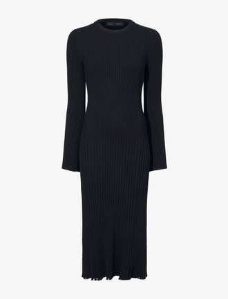 Proenza Schouler Still Life image of Kenna Dress in Midweight Viscose Rib in BLACK