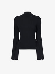 Proenza Schouler Still Life image of Abigail Top in Midweight Viscose Rib in BLACK