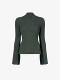 Proenza Schouler Still Life image of Abigail Top in Midweight Viscose Rib in FATIGUE