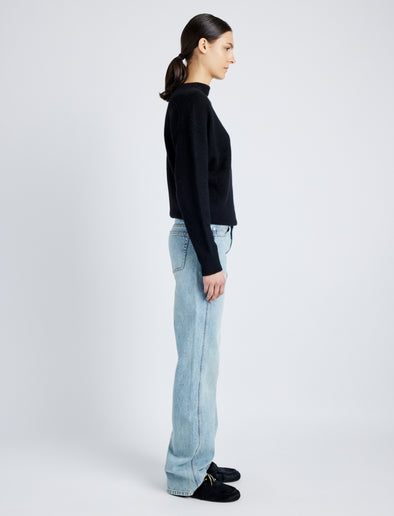 Proenza Schouler side image of model wearing Ryman Jean in CLASSIC WASH