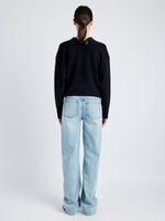 Proenza Schouler back image of model wearing Ryman Jean in CLASSIC WASH