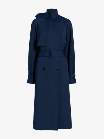 Proenza Schouler Still Life image of Sabina Coat in Technical Nylon Jacquard in Midnight