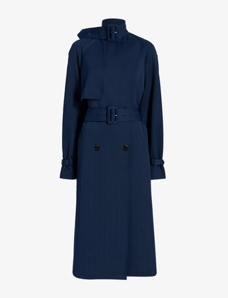 Proenza Schouler Still Life image of Sabina Coat in Technical Nylon Jacquard in Midnight