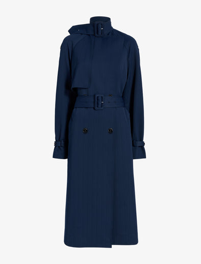 Proenza Schouler Still Life image of Sabina Coat in Technical Nylon Jacquard in Midnight