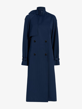 Proenza Schouler Still Life image of Sabina Coat in Technical Nylon Jacquard in Midnight