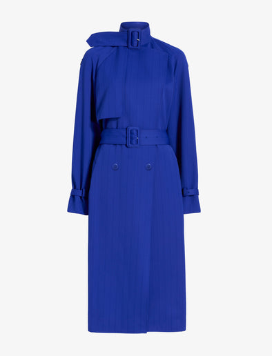 Proenza Schouler Still Life image of Sabina Coat in Technical Nylon Jacquard in Cobalt