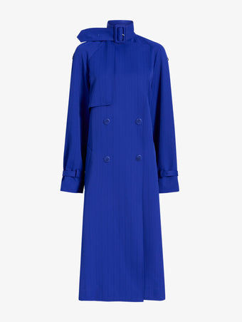 Proenza Schouler Still Life image of Sabina Coat in Technical Nylon Jacquard in Cobalt