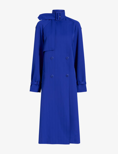 Proenza Schouler Still Life image of Sabina Coat in Technical Nylon Jacquard in Cobalt
