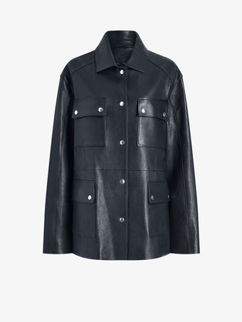 Proenza Schouler Still Life image of Brice Jacket in Grainy Leather in Black