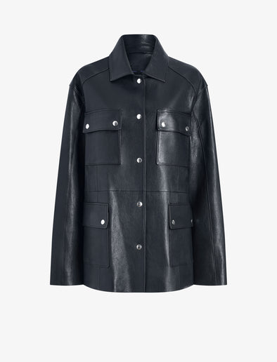 Proenza Schouler Still Life image of Brice Jacket in Grainy Leather in Black