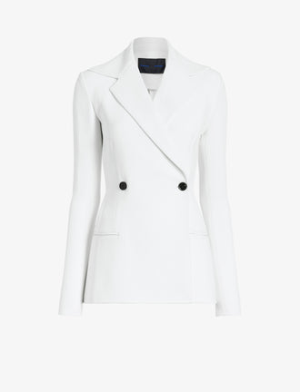 Proenza Schouler Still Life image of Marine Jacket in Bi-Stretch Suiting in Off White