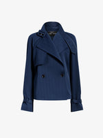 Proenza Schouler Still Life image of Larissa Jacket in Technical Nylon Jacquard in Midnight