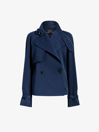 Proenza Schouler Still Life image of Larissa Jacket in Technical Nylon Jacquard in Midnight