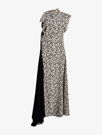 Proenza Schouler Still Life image of Devyn Dress in Printed Silk Viscose in Sand Multi