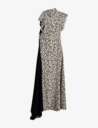 Proenza Schouler Still Life image of Devyn Dress in Printed Silk Viscose in Sand Multi