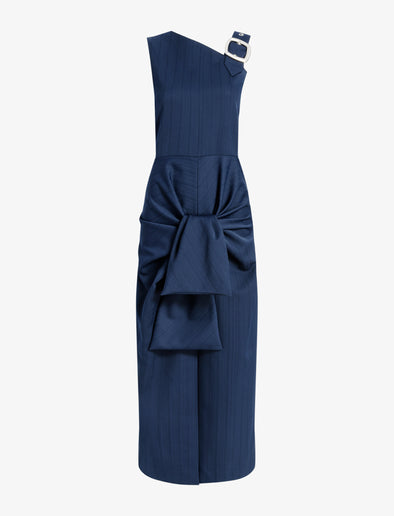Proenza Schouler Still Life image of Jackie Dress in Technical Nylon Jacquard in Midnight