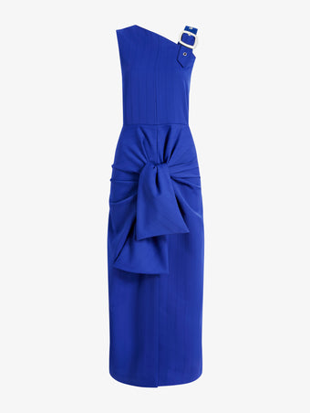 Proenza Schouler Still Life image of Jackie Dress in Technical Nylon Jacquard in Cobalt