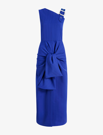 Proenza Schouler Still Life image of Jackie Dress in Technical Nylon Jacquard in Cobalt