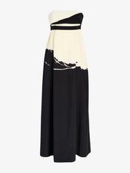 Proenza Schouler Still Life image of Ophelia Dress in Printed Marocaine in Black Multi