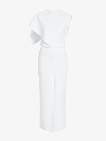 Proenza Schouler Still Life image of Selene Dress in Bi-Stretch Suiting in Off White