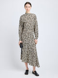 Proenza Schouler Front image of model wearing Alina Dress in Printed Silk Viscose in Sand Multi