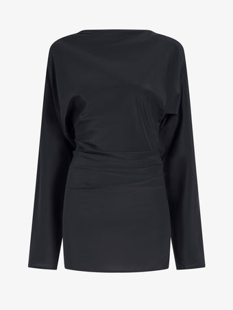 Proenza Schouler Still Life image of Keegan Top in Stretch Silk Viscose in Black