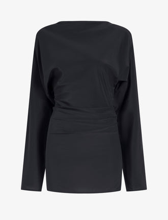 Proenza Schouler Still Life image of Keegan Top in Stretch Silk Viscose in Black