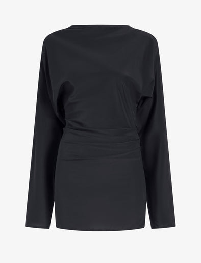 Proenza Schouler Still Life image of Keegan Top in Stretch Silk Viscose in Black