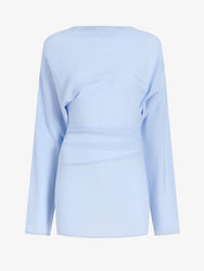 Proenza Schouler Still Life image of Keegan Top in Stretch Silk Viscose in Pale Blue