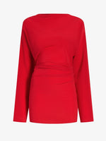 Proenza Schouler Still Life image of Keegan Top in Stretch Silk Viscose in Red