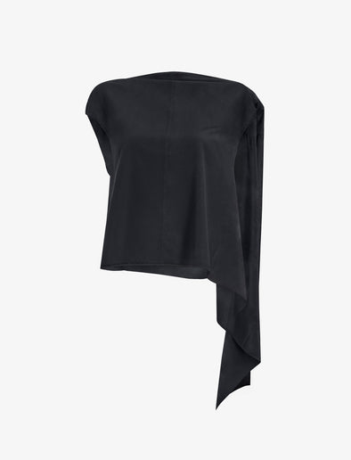 Proenza Schouler Still Life image of Ondine Top in Stretch Silk Viscose in Black