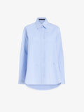 Proenza Schouler Still Life image of Hunter Top in Stripe Cotton Silk Poplin in Pale Blue Multi