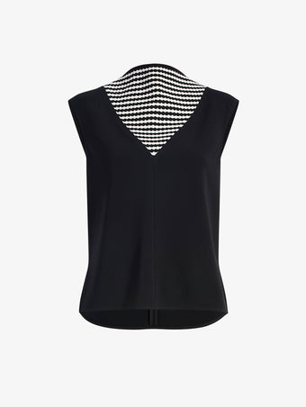 Proenza Schouler Still Life image of Prescott Top in Matte Viscose Crepe in Black Multi