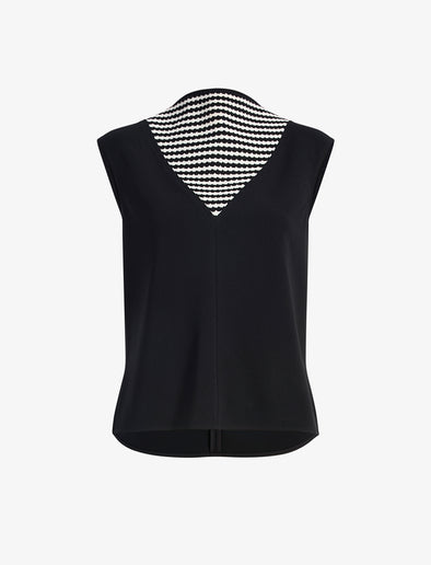 Proenza Schouler Still Life image of Prescott Top in Matte Viscose Crepe in Black Multi