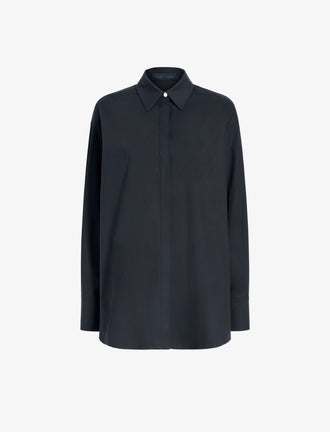 Proenza Schouler Still Life image of Addy Shirt in Compact Cotton Poplin in Black