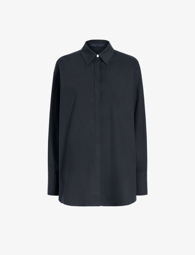 Proenza Schouler Still Life image of Addy Shirt in Compact Cotton Poplin in Black