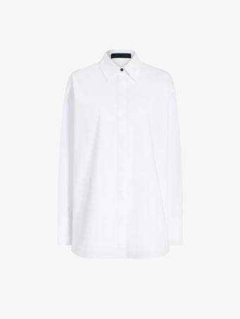 Proenza Schouler Still Life image of Addy Shirt in Compact Cotton Poplin in White