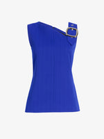 Proenza Schouler Still Life image of Marin Top in Technical Nylon Jacquard in Cobalt