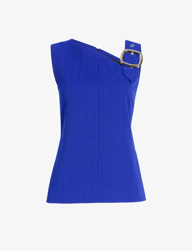 Proenza Schouler Still Life image of Marin Top in Technical Nylon Jacquard in Cobalt