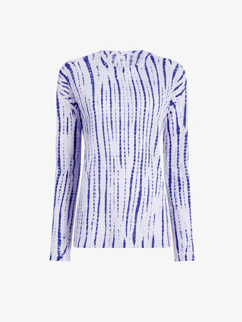 Proenza Schouler Still Life image of Mia T-Shirt in Tie Dye Tissue Jersey in Lilac Multi
