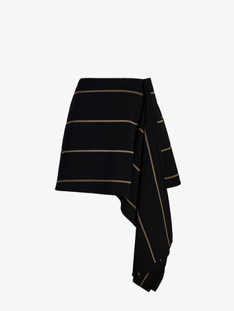 Proenza Schouler Still Life image of Rae Skirt in Stripe Bi-Stretch Viscose in Black Multi