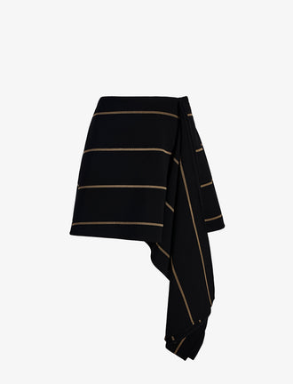 Proenza Schouler Still Life image of Rae Skirt in Stripe Bi-Stretch Viscose in Black Multi