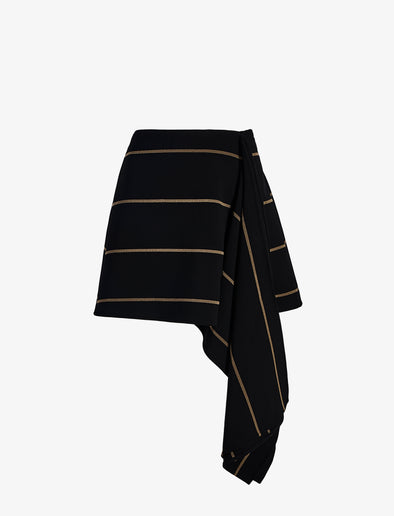 Proenza Schouler Still Life image of Rae Skirt in Stripe Bi-Stretch Viscose in Black Multi