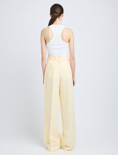 Proenza Schouler Back full length image of model wearing Jules Pant in Linen Viscose in Resin