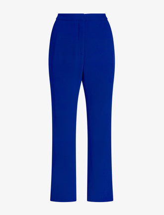 Proenza Schouler flat image of Alexia Pant in Bi-Stretch Suiting in cobalt