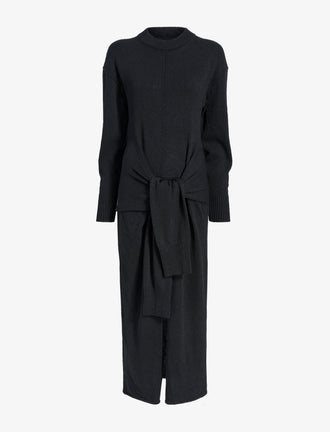 Proenza Schouler Still Life image of Luca Dress in Silk Cotton Crepe Knit in Black