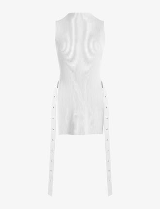 Proenza Schouler Still Life image of Rita Top in Rib Knit in Off White