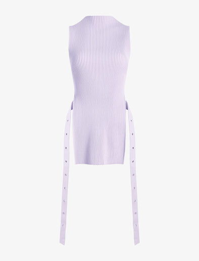 Proenza Schouler Still Life image of Rita Top in Rib Knit in Lilac